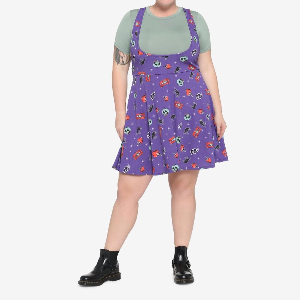 Hot Topic Disney Villains Evil Queen Purple Suspender Skirt, Size 2x NWT